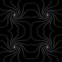 Fototapeta premium Abstract Symmetrical Swirl Line Seamless Pattern