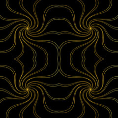 Fototapeta premium Abstract Symmetrical Swirl Line Seamless Pattern