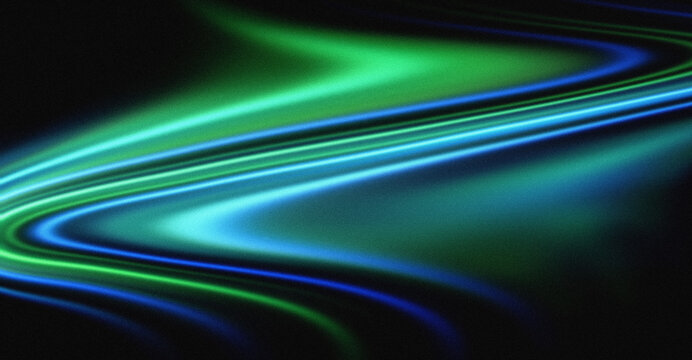 A futuristic abstract wave background in neon green and blue, featuring an extremely smooth color gradient and a high-resolution professional design suitable for business, user interfaces, and creativ