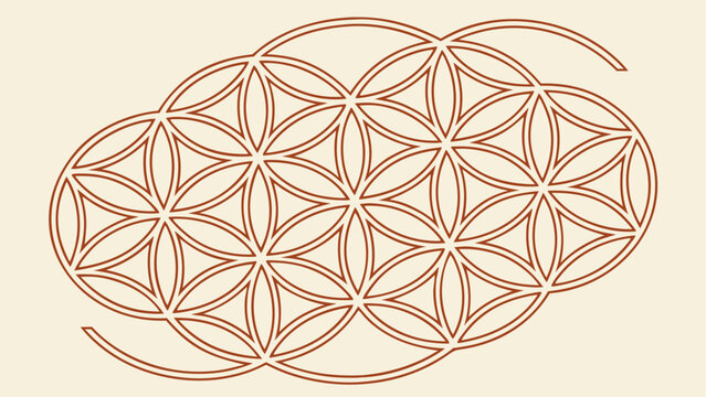 Geometric fractal pattern with overlapping circles