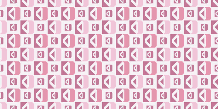 Geometric Seamless Pattern Design Featuring Repeating Pink Arrow Shapes with Depth Effect