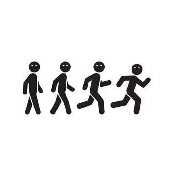 Walking to Running Icon Set