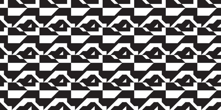 Black and White Geometric Abstract Pattern Design Repeat Tiling Graphic