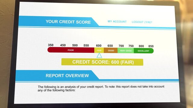  Computer Search Result for 600 Bad Credit Score - Debt Management Concept