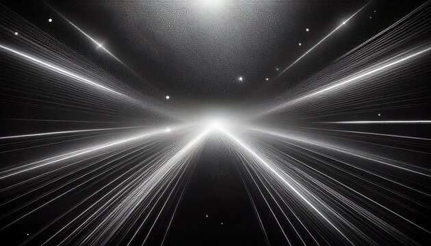 monochrome modern futuristic dark graphite grey background texture with horizontal laser ray and particles