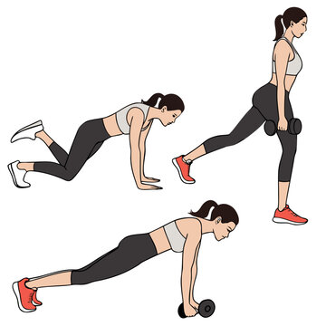 Modified burpees exercise with dumbbell fitness workout