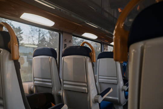 Empty passenger train in France, Europe