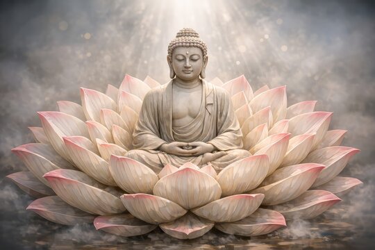buda dentro de una flor de loto