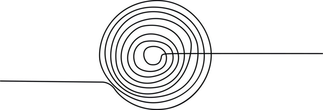 Concentric circles wave pattern with horizontal line Vector