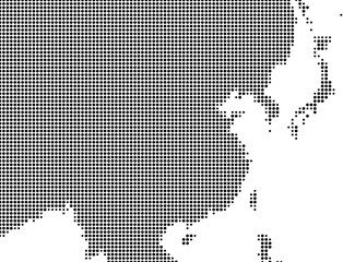 Abstract map of East Asia showing the earth with a pattern of black dots © TipTopMap