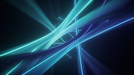 Naklejka premium Abstract glowing neon lines create a futuristic tunnel of light