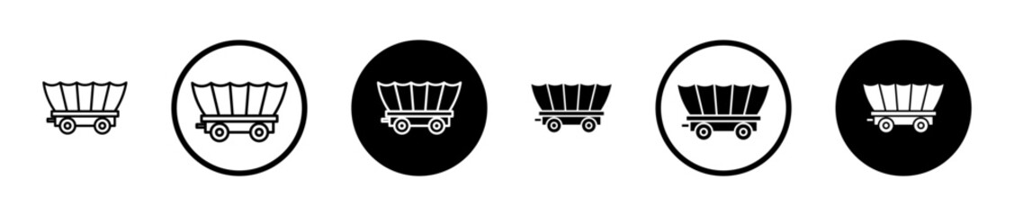 Covered wagon icon, template for graphic or web design. vector illustration © naba