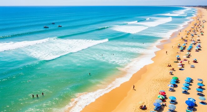 Aerial beach coastal scene
