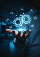 Fototapeta premium Smart workflow management interface highlighting business process automation and digital transformation strategy