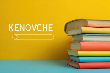 Fototapeta premium Discover knowledge with digital search and books
