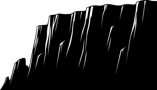 Vertical cliff face towering over landscape