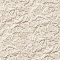 Obraz premium Close-up texture of crumpled beige paper with intricate folds and shadows
