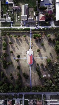 Top Down Aerial View of the Historic Church in Vojvodina, Serbia