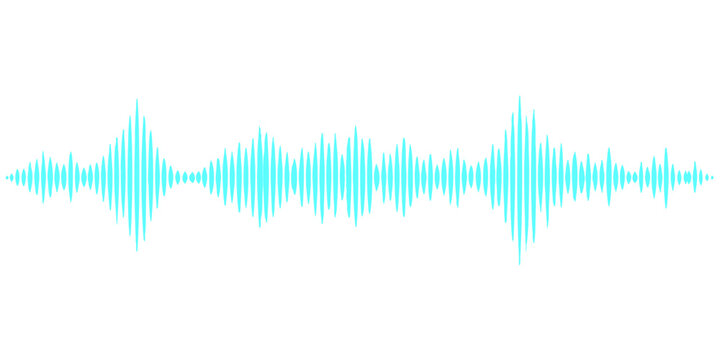 Blue digital waveform technology background featuring an abstract music equalizer with glowing frequency pulse lines and audio sound waves in a vector illustration design
