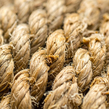 Braided Jute Rope Macro Texture