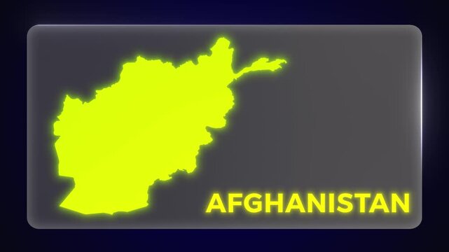 Islamic Emirate of Afghanistan Asia Map Intro Outro Modern Template Glow Effect Explainer Documentary Style Animation 4K Video