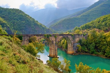 Fototapeta premium Ulez Bridge (Ura e Ulzës) North Albania. Albania road trip.