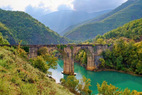 Ulez Bridge (Ura e Ulz&euml;s) North Albania. Albania road trip.