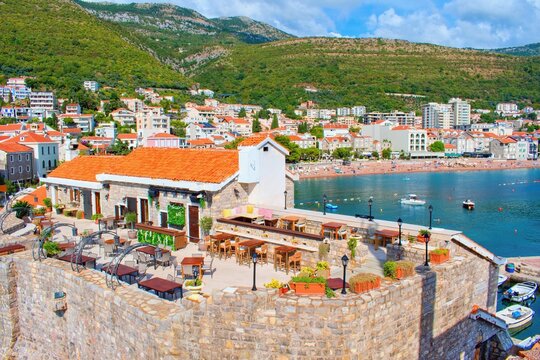 Beautiful costal scenery, Petrovac na Moru, Montenegro Adriatic Sea
