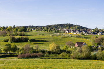 Obraz premium Green countryside landscape in Switzerland