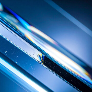 Dynamic blue glass light refraction