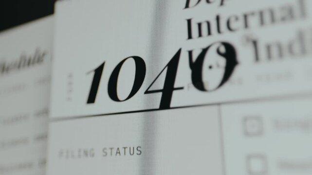 Number 1040 as Form Number of U.S. Individual income tax return form