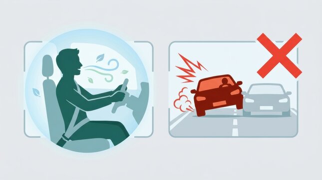 Driver Demonstrating Road Safety Principles While Avoiding Collision Scenarios in Urban Driving Environments With Clear Signage and Visual Cues