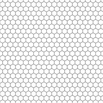 Mosaic background. Simple hexagon grid. Hexagonal cells. Seamless tileable vector illustration
