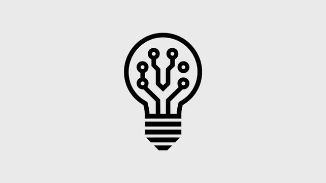 Minimal circuit light bulb for innovation &ndash; Suitable for intellectual property law, electrical engineering, or logic-based gaming.