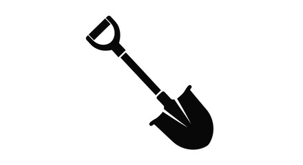 shovel silhouette on white background high quality professional detailed modern elegant © Rita