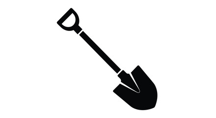 shovel silhouette on white background high quality professional detailed modern elegant © Rita