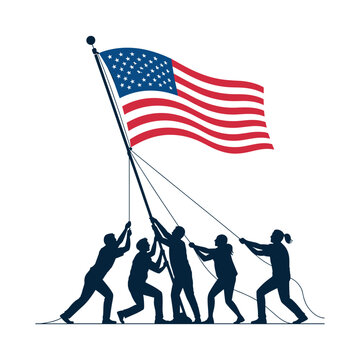 Raising the flag on iwo jima a powerful vector illustration of american patriotism