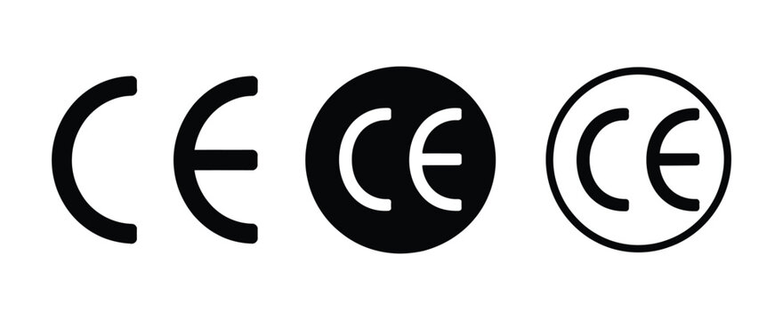 CE Mark Icons in Line and Solid Style