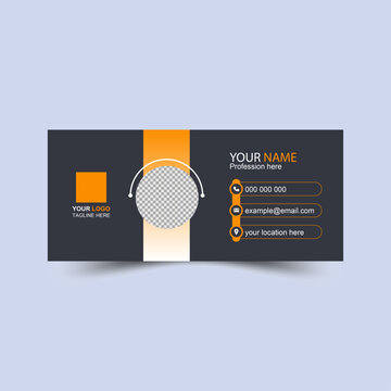 Professional Business Email Signature Template with Vertical Orange Accent and Circular Headshot