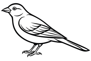 Obraz premium finch bird silhouette line art vector illustration with a white background
