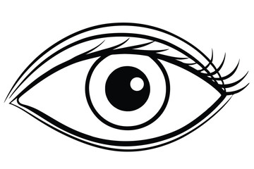 Obraz premium eye silhouette line art vector illustration with a white background