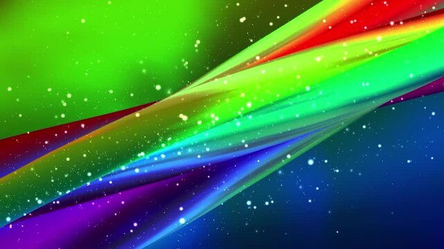 Abstract colorful background with rainbow stripes and white sparkle.