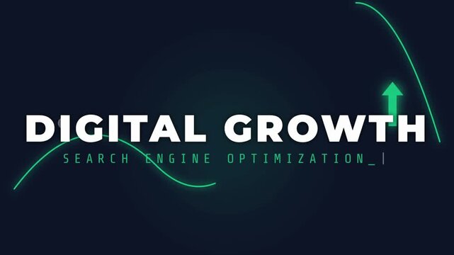 Digital growth and search engine optimization concept with upward trending graph and green arrow representing business success and marketing strategy