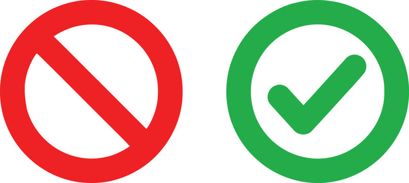 Yes and no circle icons Vector