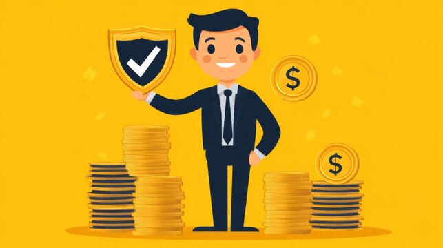 Business people guard the safety of wealth.