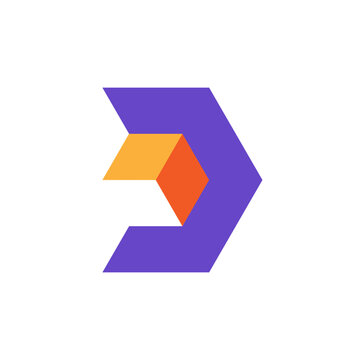 D arrow geometric modern creative logo design