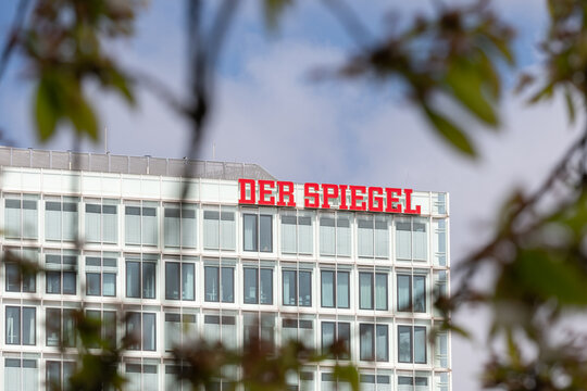 Office building and lettering of the famous news magazine DER SPIEGEL in Hamburg