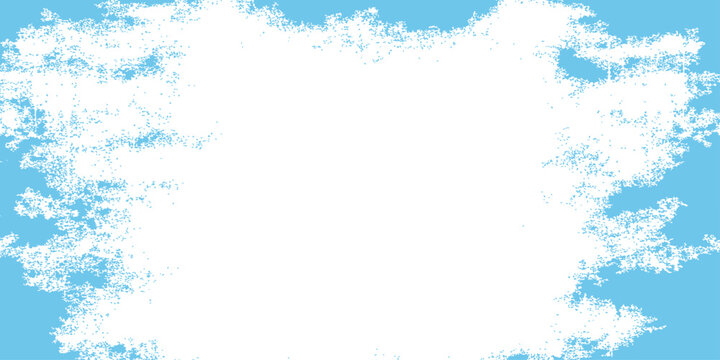 White grunge texture background with blue border vector illustration
