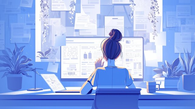 Workplace women's work scene