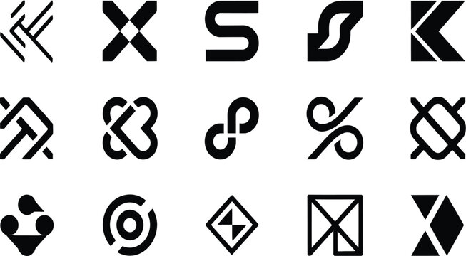 A creative vector illustration set of business web design icons featuring 3d alphabet letters, math numbers, and colorful art symbols as text elements for a modern paper font style